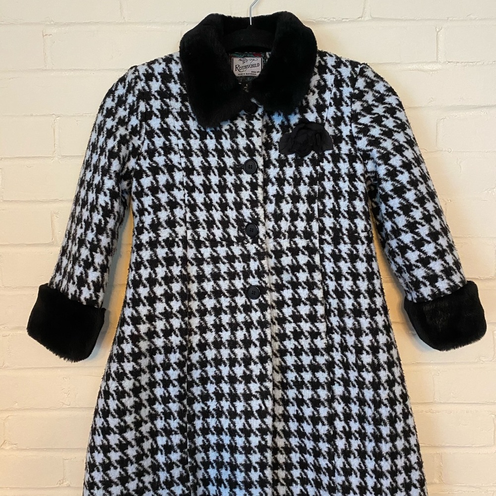 Rothschild Girls Dress Coat 6X light blue & black